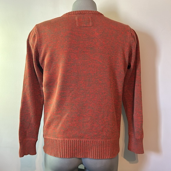 Orange Knit Hurley V Neck Sweater Large - Picture 4 of 9